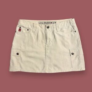 Mudd Cream Y2K Utility Cargo Mini Skirt Sz 3-5